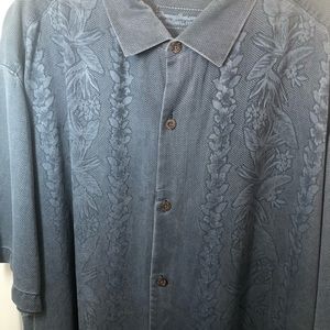 Tommy Bahama XXL Shirt 100% Silk Blue B4-1609